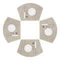 SHACOS Round Table Placemats Set of 4 Wedge Placemats Heat Resistant Round Table Mats Wipe Clean (4, Tan)