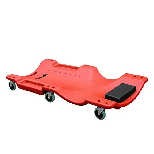 Low Profile Automotive Creeper with Padded Headrest, Red U80837