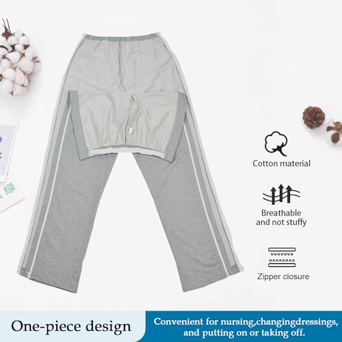 Side Zipper Patient Pants, Soft Cotton O5946