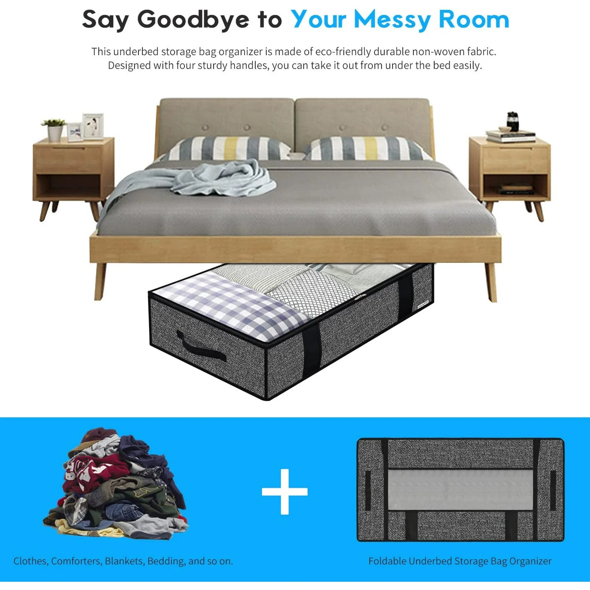Foldable Underbed Storage Bags with Clear Window O483