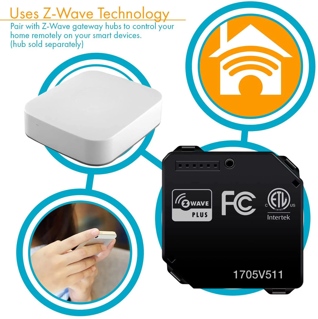 Smart Switch Wireless Remote Control for Lights and Ceiling Fans, 120-277VAC V441699