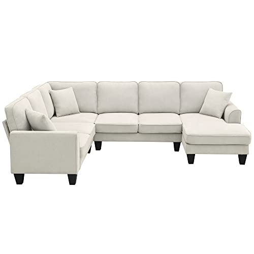 Modular U-Shape Sectional Sofa with 3 Pillows N768786
