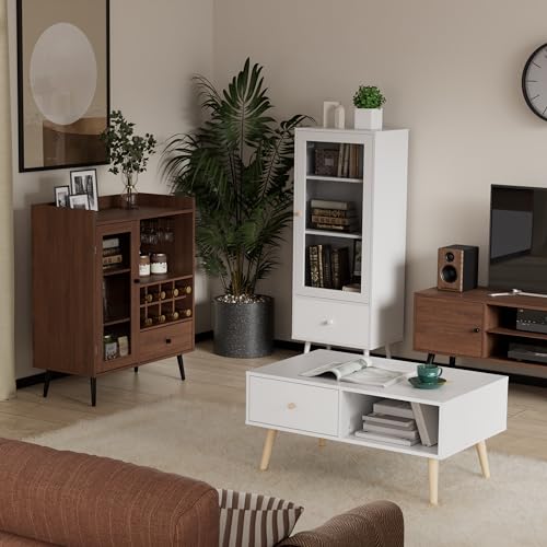 Coffee Bar Cabinet with Storage, Mid-Century Modern Sideboard, Wood Cupboard for Kitchen K940495