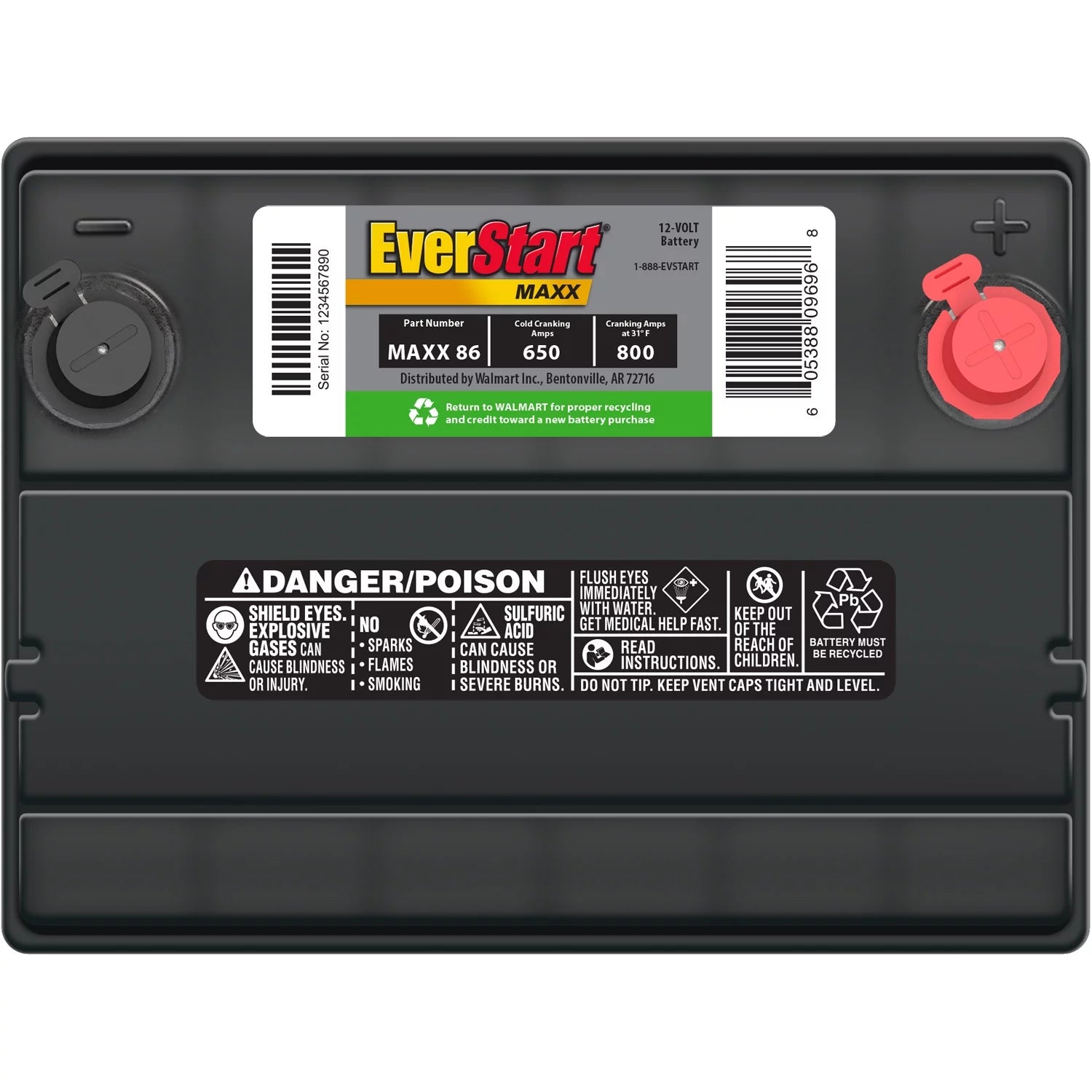 Group Size 86 12V Automotive Battery, 650 CCA E26032