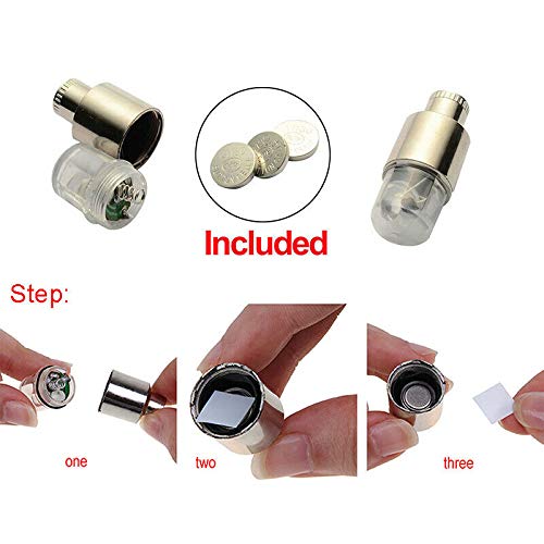 LED Wheel Lights for Bike Car Motorcycle Tire Valve Stem, Waterproof Motion Activated, Red V4828