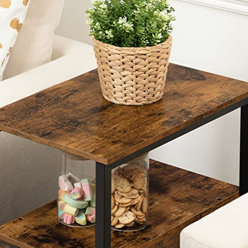 Narrow Side Table with Drawer and Open Shelf, Nightstand for Small Spaces W6170