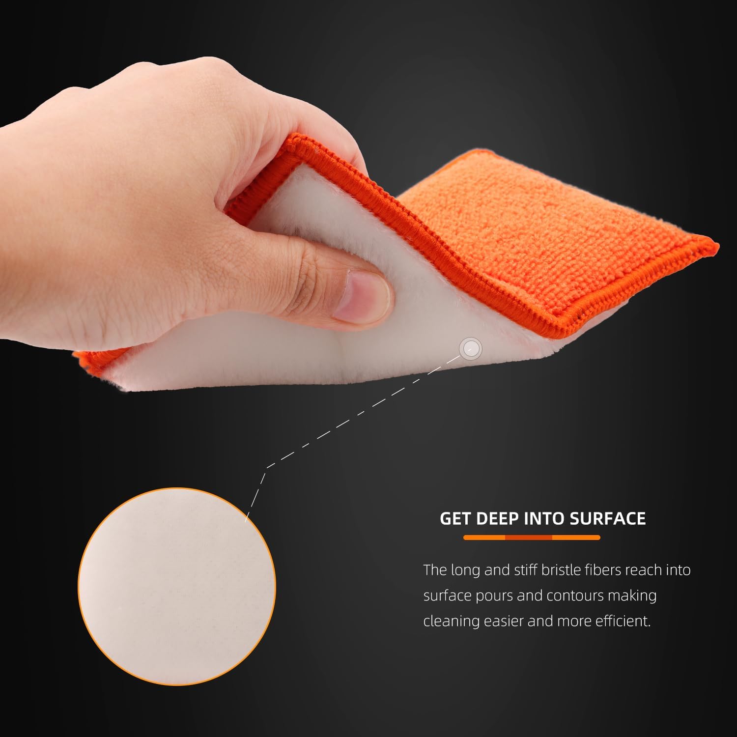 Car Interior Scrubbing Sponge, 8Pcs Microfiber Wax Applicator, Car Wash Sponges I497664