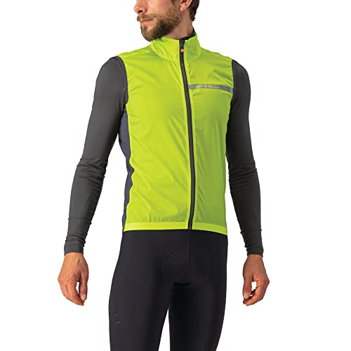 Castelli Men's Squadra Stretch Vest, Windproof Full Lenth Zip Shell with High Collar for Road and Gravel Biking I Cycling