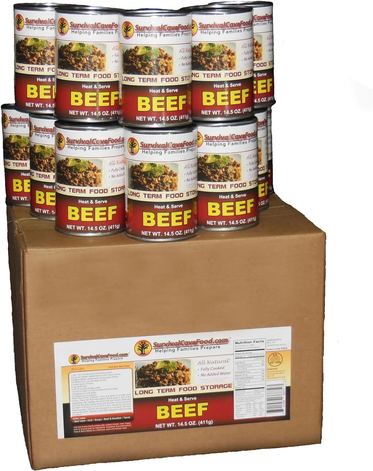 Canned Beef 12-14.5oz, Long Term Food Storage H72889