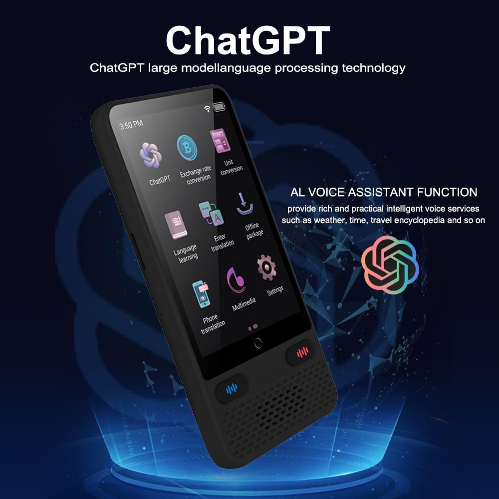 Portable Two-Way Language Translator Device, 138 Languages, Online/Offline, Voice & Photo Translation V3924
