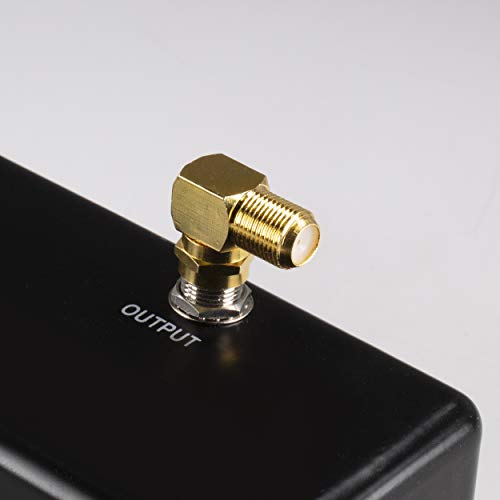 Gold Coaxial Cable Right Angle Connector 25 Pack for TV Mounting J9437
