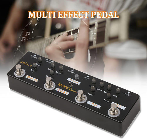 5-in-1 Multi Effect Guitar Pedal with Reverb Delay Overdrive Distortion V801740