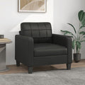 2-Seater Sofa,Upholstered Sofas,Casual Sofas,Seating Furniture,Reception Sofas,Centre Sofas,Home Decor,for Living Room, Bedroom,Salon,Lounge, Black 55.1" Faux Leather