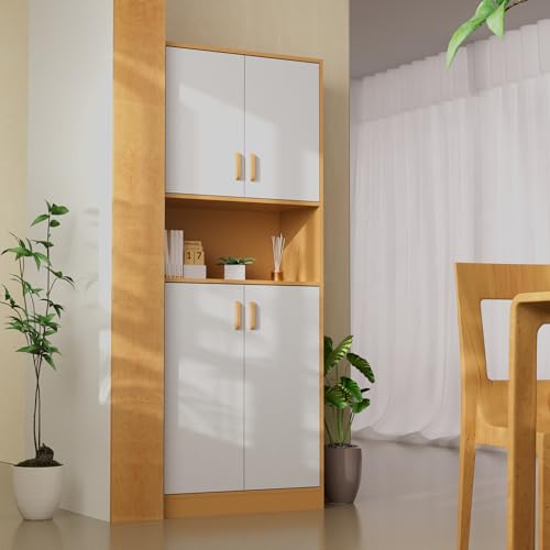 Kitchen Pantry Cabinet, 70" Tall Storage Cabinet with Doors, Freestanding Wooden S4624