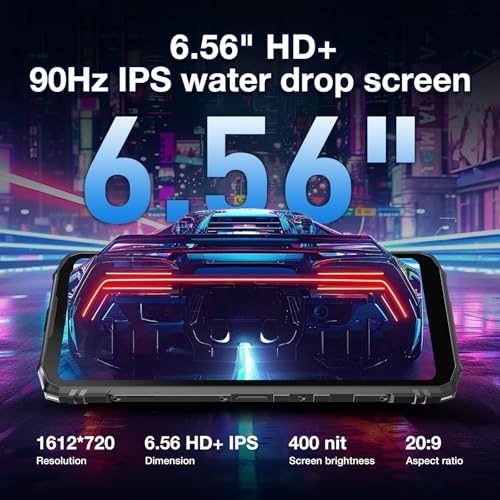 Rugged Smartphone Unlocked, 20GB RAM 256GB, 6.56" 90Hz Display, 50MP Camera T43955