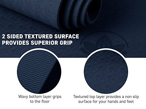 Extra Thick Yoga Mat for Joint Protection, Non Toxic, Non Slip D2758