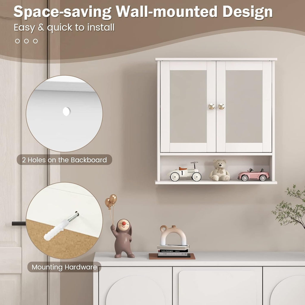 Wall Bathroom Storage Cabinet, White P536