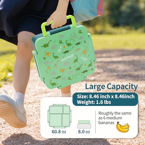 Kids Lunch Box with Thermos, 4 Compartments, Insulated, Drop-Proof, Dishwasher Safe I175