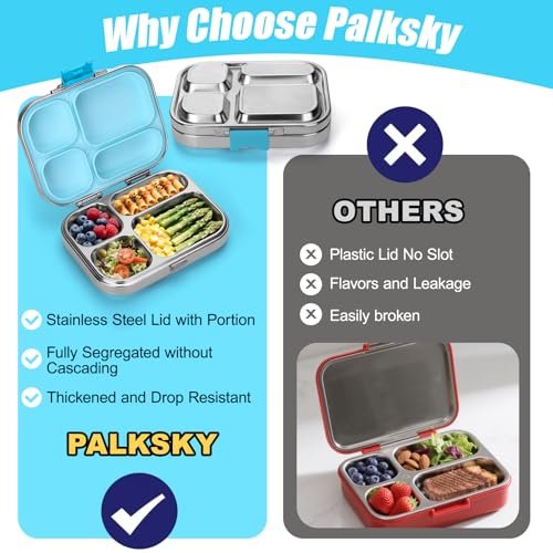 Stainless Steel Lunch Box with 4 Compartments, Leak-Proof Bento Container for School, Office, Travel N52462