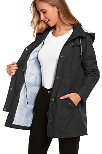 Women's Lightweight Waterproof Hooded Rain Jacket V22650