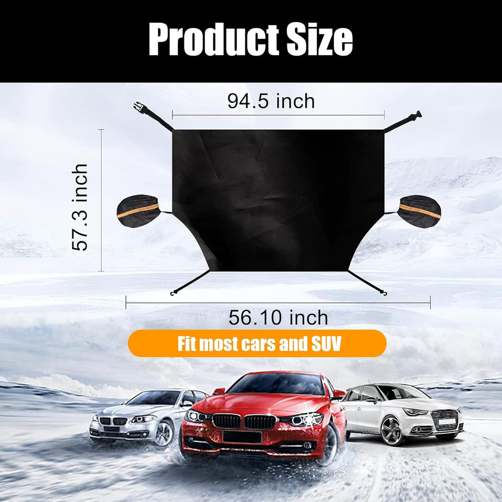 Car Windshield Snow Cover with Ice Guard, UV Protection, Universal Fit for Cars SUVs Trucks X529