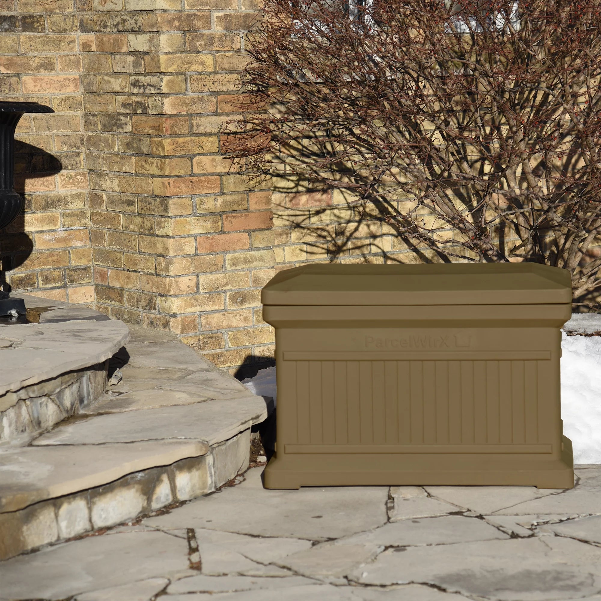 Large Package Delivery Box with Lift Off Lid, Oak Color O341509