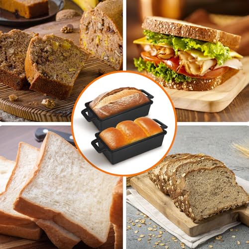 Cast Iron Loaf Pan with Lid, 2-Piece Set for Bread and Cake Y95418