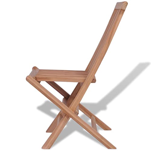 Folding Patio Chairs Set of 4 Solid Teak Wood S602223