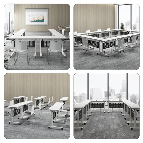Mobile Folding Conference Table with Wheels for Office Meeting Room C796430