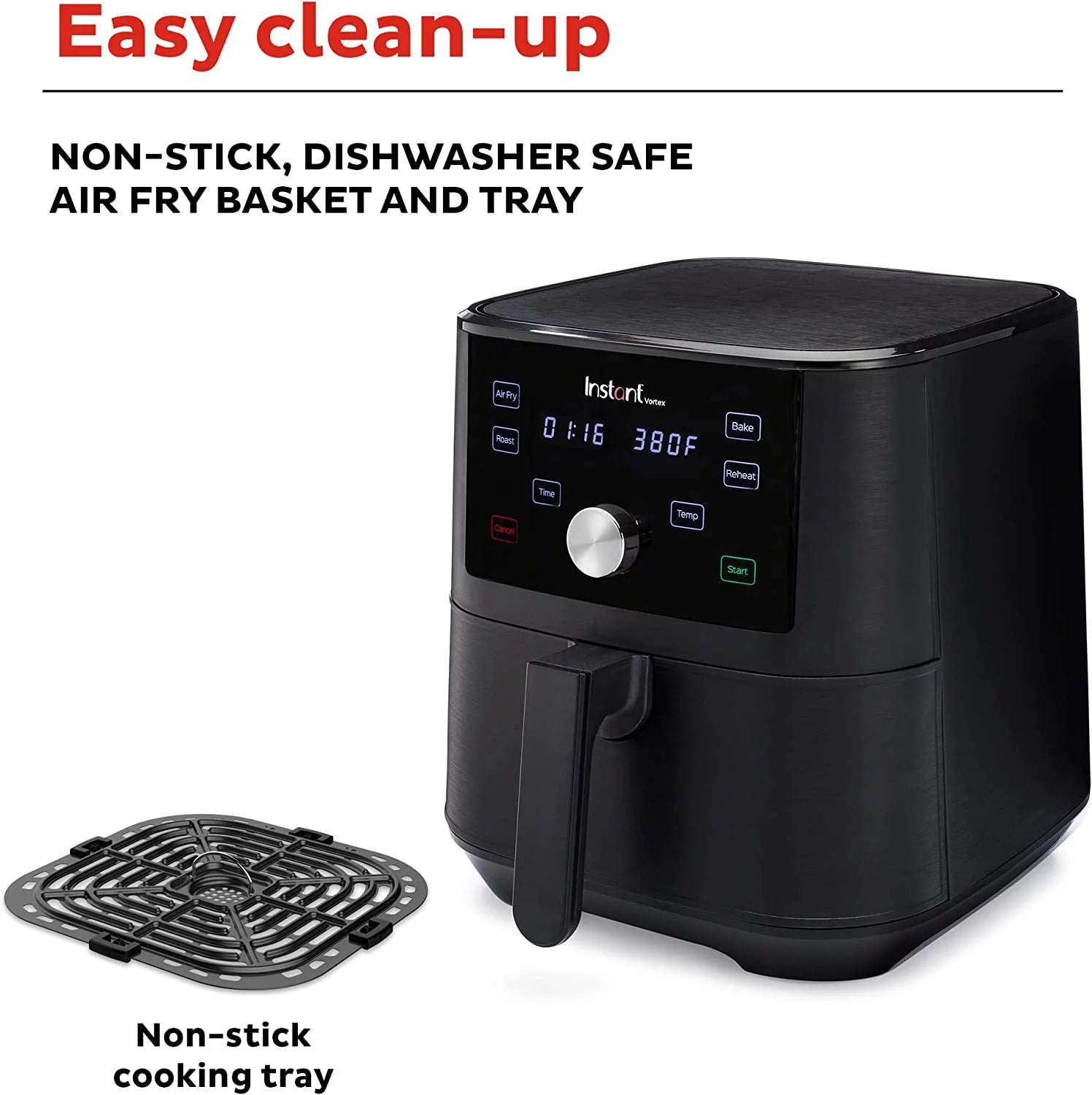Air Fryer Oven 6 Quart 6-in-1 with Non-stick Dishwasher-Safe Basket M80905