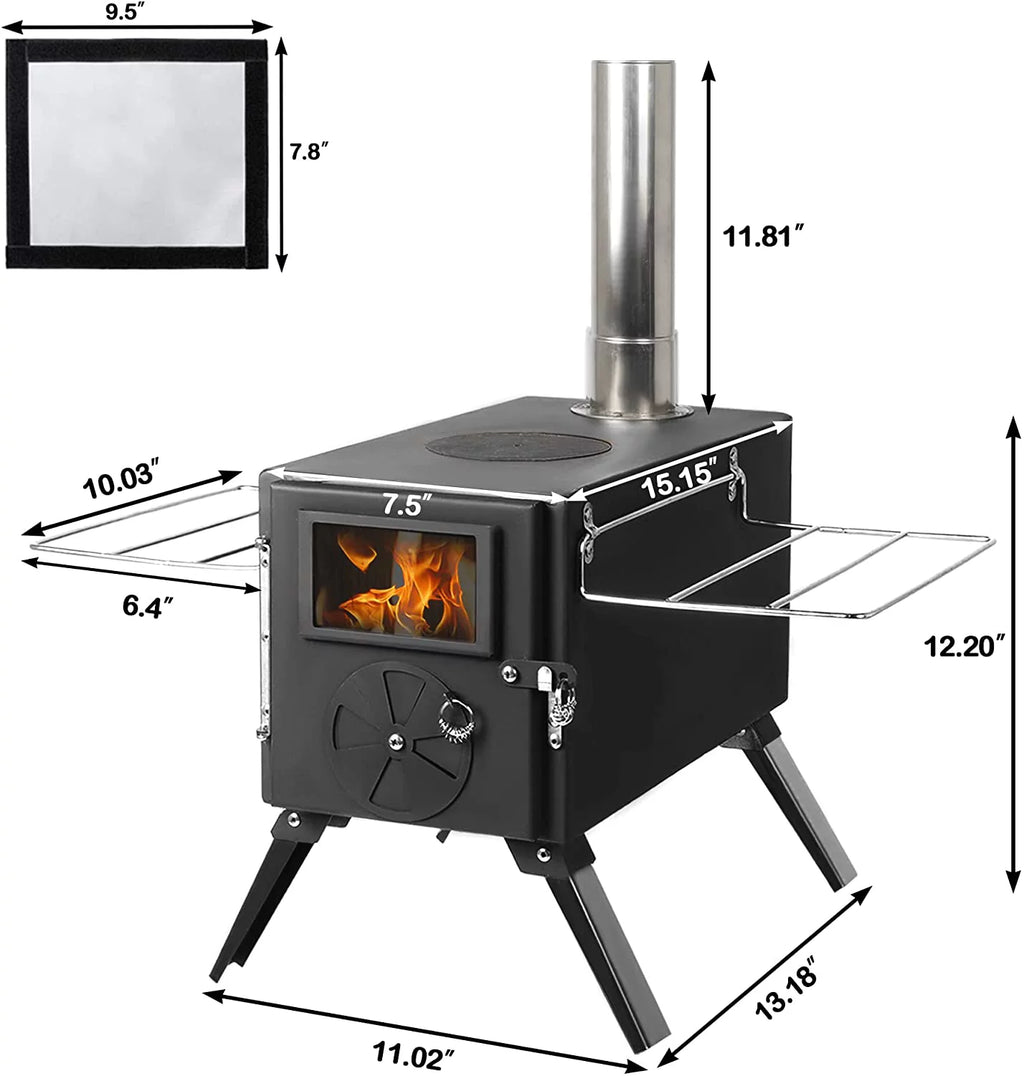 Portable Steel Camping Stove with Pipe for Outdoor Cooking R6869