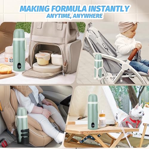 Portable Water Warmer for Baby Formula, 14 oz, 9000mAh Battery, Travel Friendly, Pink U132
