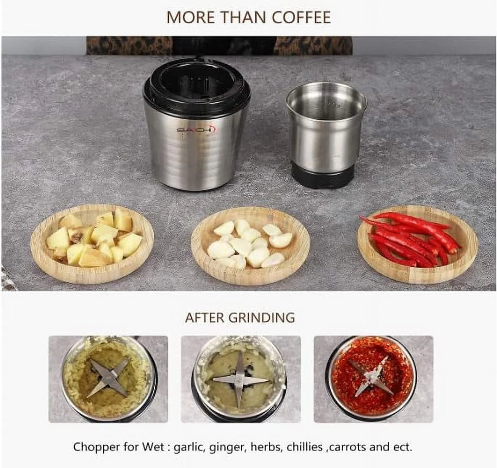 Electric Coffee Grinder with 2 Stainless Steel Blades and Removable Bowls Z25154