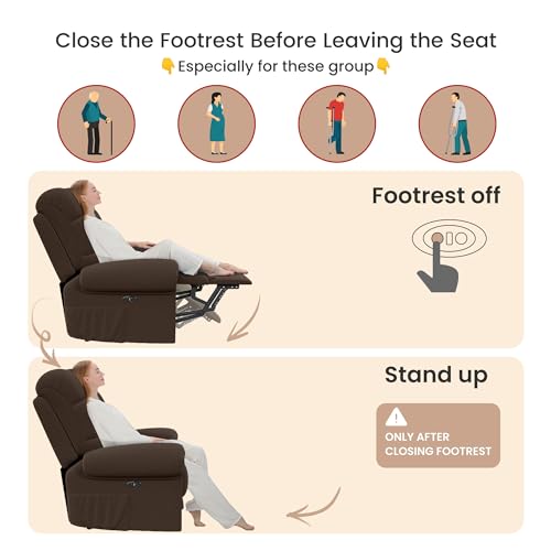 Power Recliner Chair for Adults, Adjustable Electric Lift, USB Port, Beige White E472068