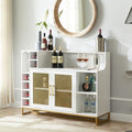 Home Source Wine Bar Cabinet with Wine Rack, 51" Home Bar Furniture for Wine/Liquor/Alcohol, Whiskey Hutch Cabinet for Dinning Room, Vineras Modernas para Sala, White