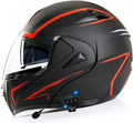 Bluetooth Integrated Modular Flip up Full Face Motorcycle Helmet Sun Shield DOT/ECE Approved Adult Youth Men Women Cool Motorbike Helmets,A2,M