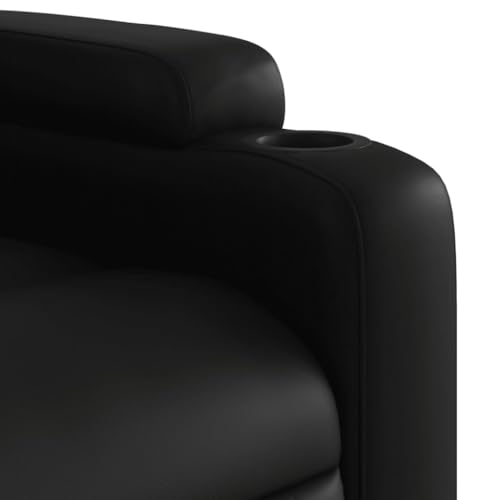 Massage Recliner Chair, Black Faux Leather, 6-Point Vibration D995