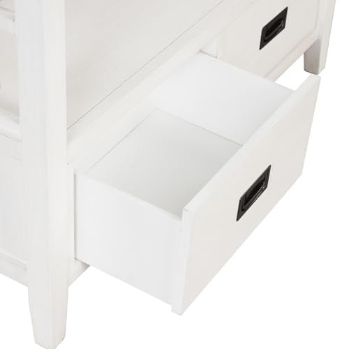 Console Table for Entryway with 4 Drawers and Storage Shelf, Narrow Long, Brown H192
