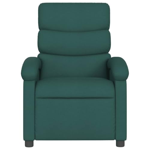 Recliner Chair Dark Green Fabric with Manual Adjustment X315