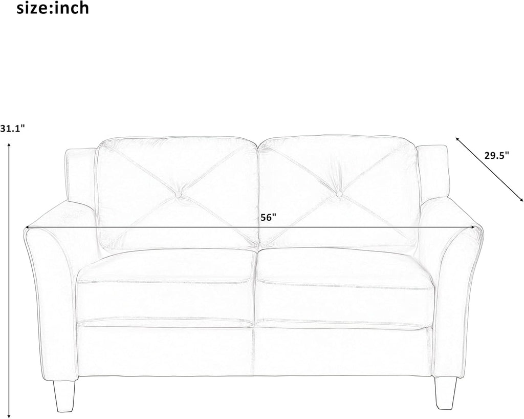 Button Tufted 3-Piece Living Room Sofa Set with Loveseat and Chair I85154