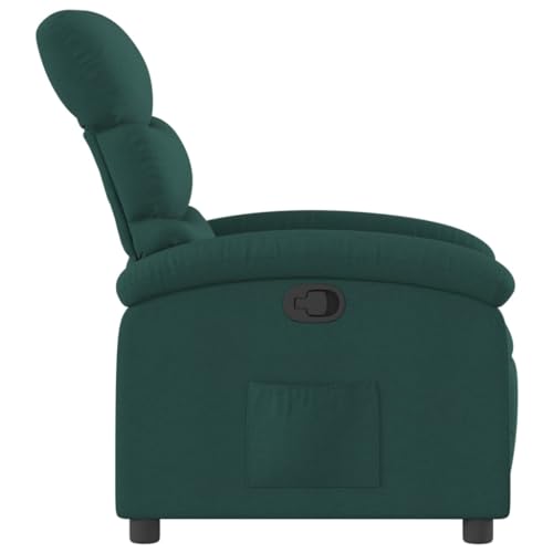 Recliner Chair Dark Green Fabric with Manual Adjustment X315