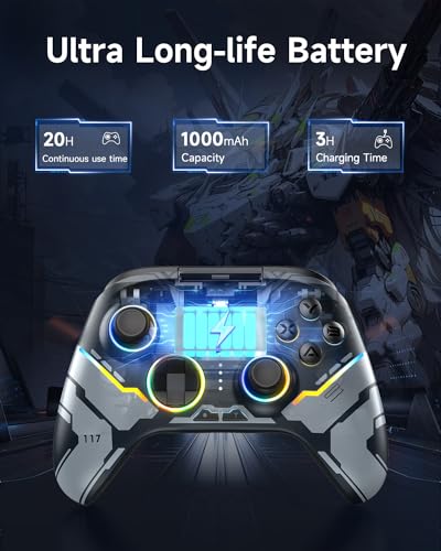 Wireless Bluetooth Controller with Hall Joysticks for PC, Android, Steam and Switch E86358