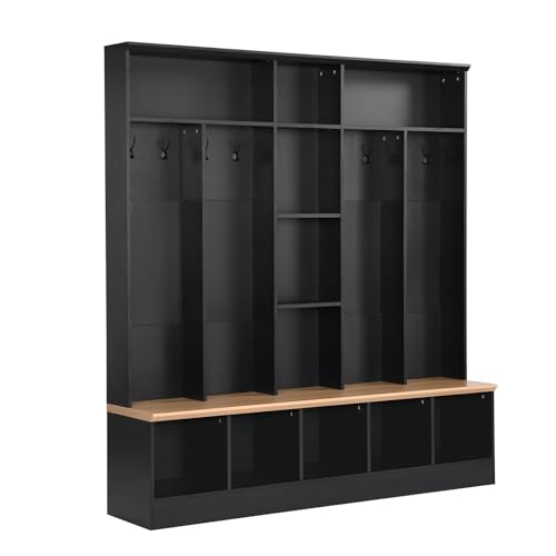 Hall Tree with Shoe Storage Bench and Coat Rack A444236