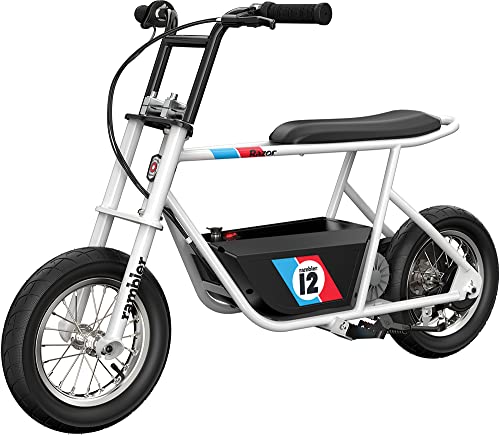 Razor Rambler 12 for Ages 13+ – 24V Electric Minibike with Retro Style, Up to 14 mph, Wide 12" Air- Filled Tires, High-Torque 250-watt Motor, Up to 40 Minutes Ride Time, for Riders up to 170 lbs