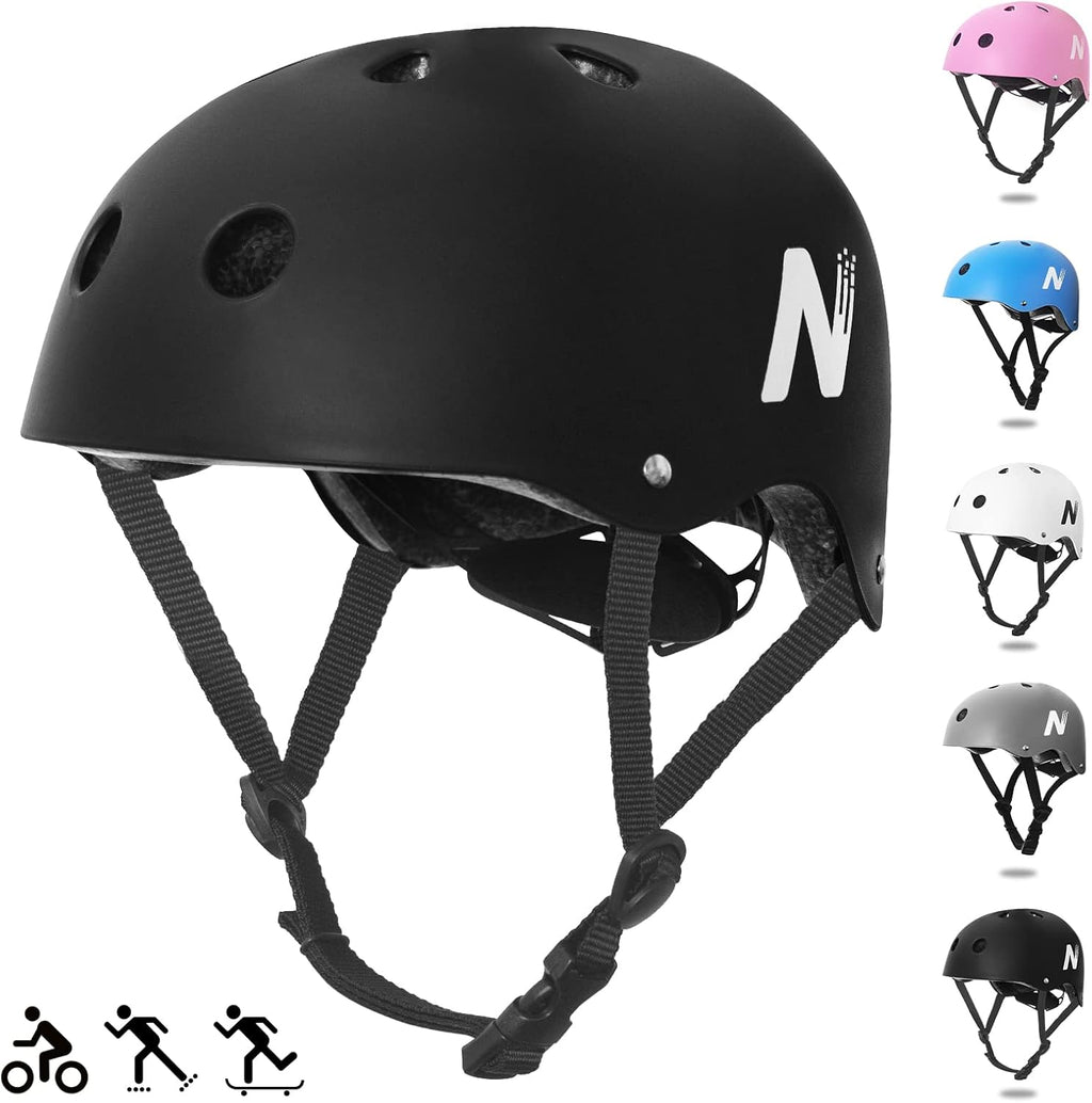 Nattork Skateboard Helmet Protective Gear for Kids，Multi-Sport Scooter Helmet with Removable Liner for Bike, Scooter, Inline Skate, Roller Skate, Suitable for Kids Youth Adults