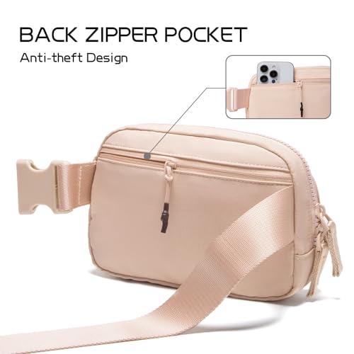 Two-Way Zipper Belt Bag Crossbody with Letter Patch W4588