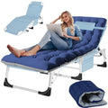 Slsy Folding Lounge Chairs Outdoor, Adjustable Sleeping Cot Chair, Portable Folding Bed Cot Chaise Lounge Chairs for Outside Beach Lawn Camping Pool Sun Tanning
