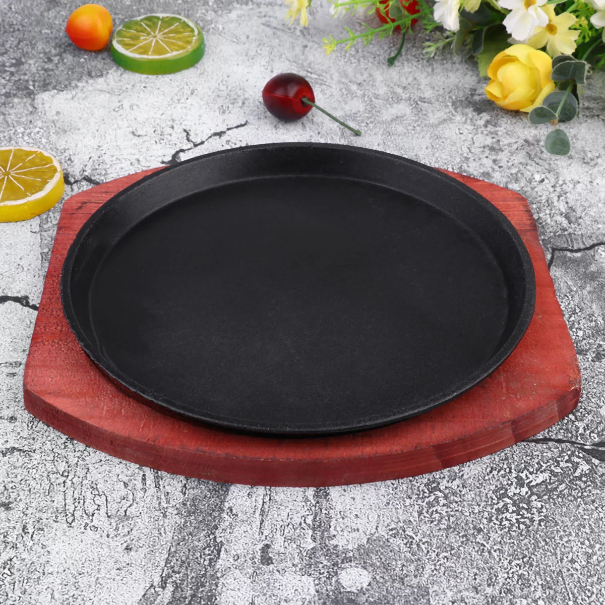 Cast Iron Sizzling Skillet Set for Steak and Fajita B6227