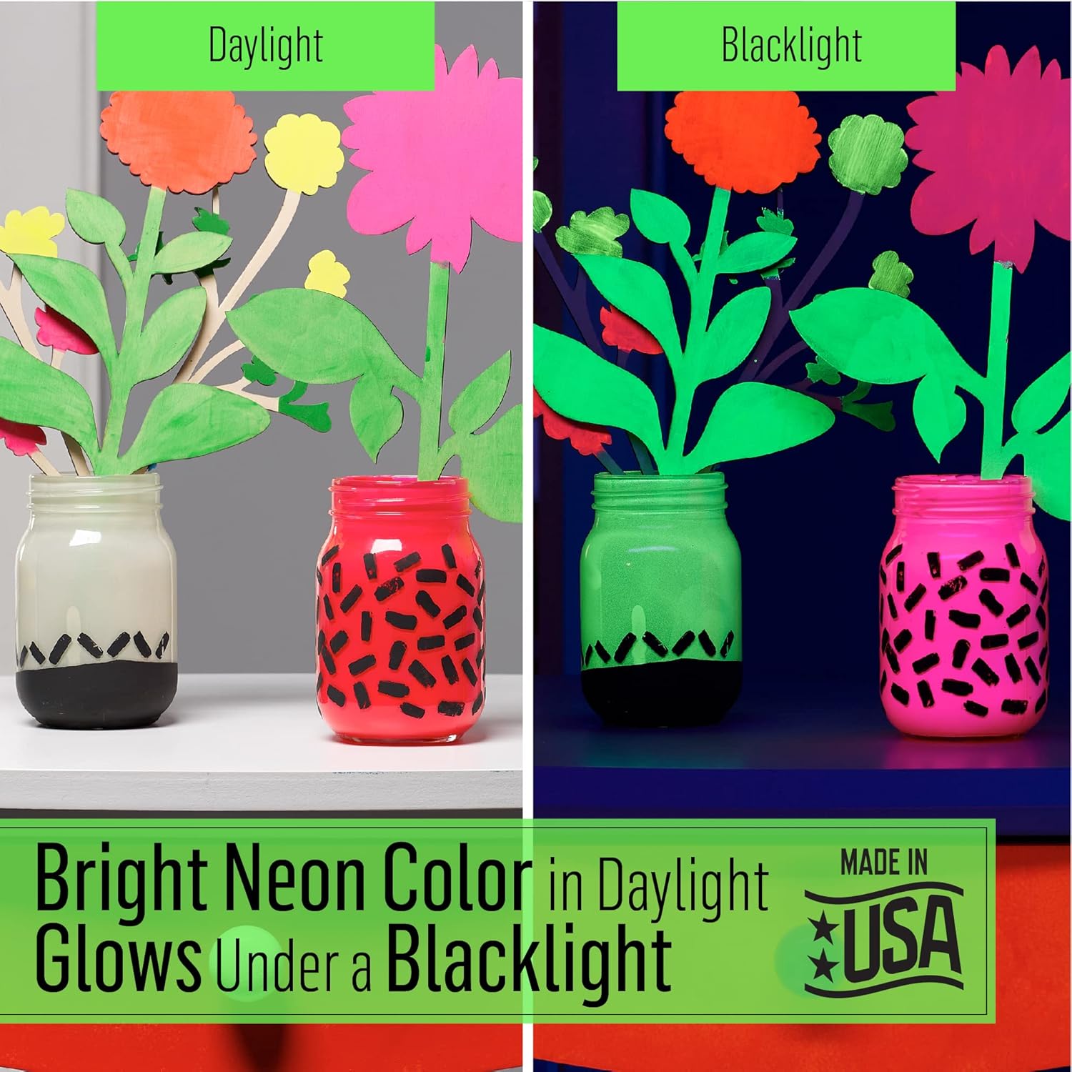 Neon Glow Acrylic Paint Set, 2 oz C763086