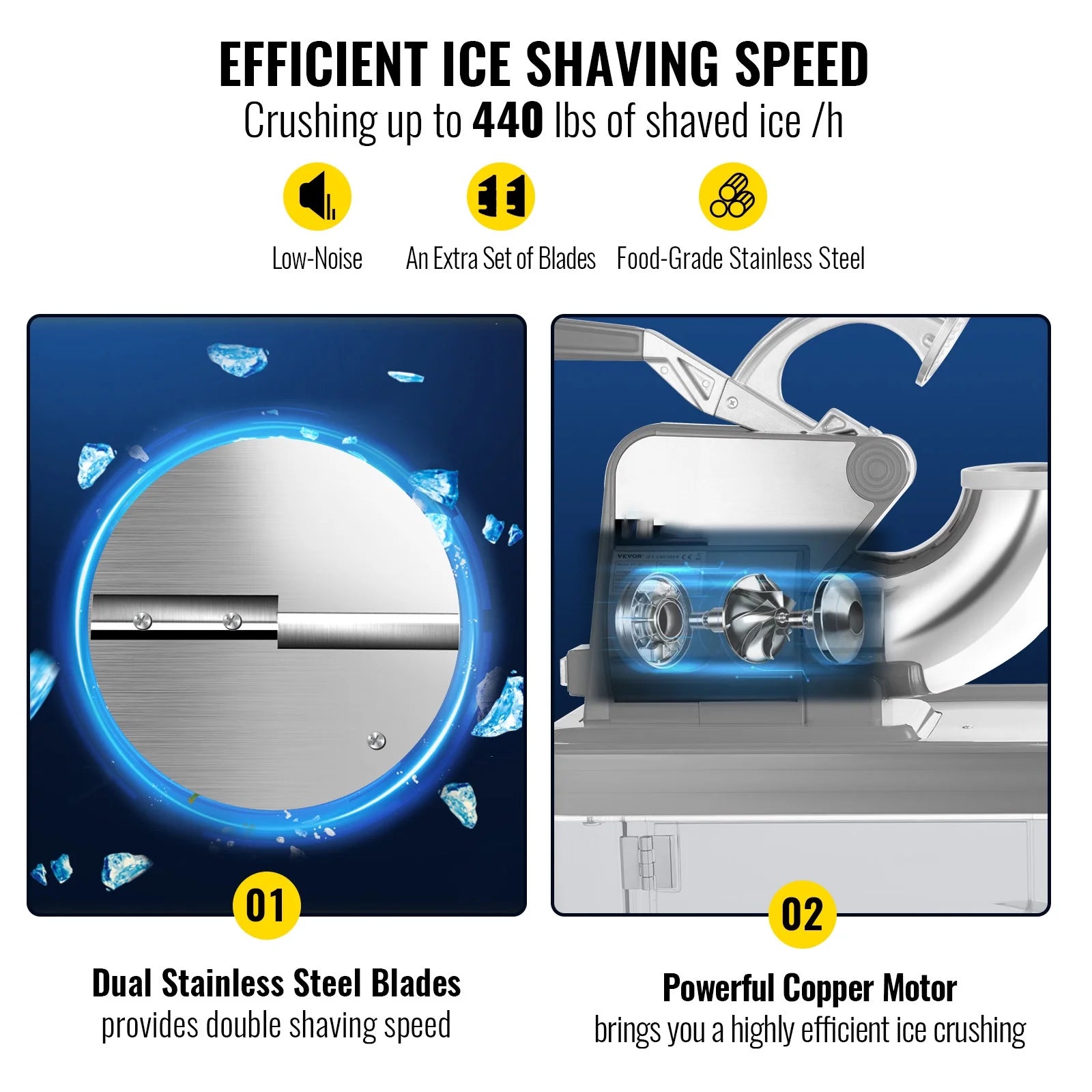 Commercial Ice Crusher, Snow Cone Machine 180 kg/H O9254